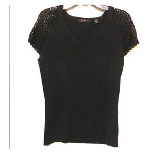 Cyrus Black Ribbed Top